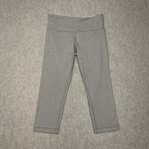 Lululemon Leggings Womens 6 Gray Capri Cropped Mid Rise Yoga Athletic Gym EUC